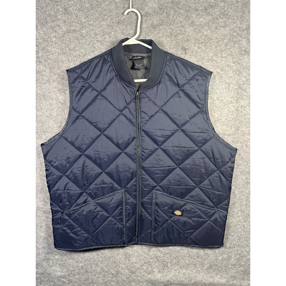 Dickies Mens‎ 2XL XXL Navy Blue Quilted Padded Vest Workwear Casual Layering